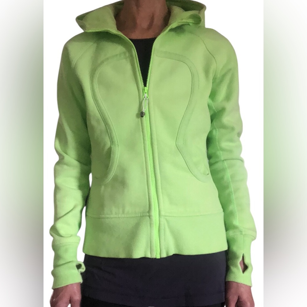 lululemon athletica Neon Lime Green Scuba Hoodie Jacket